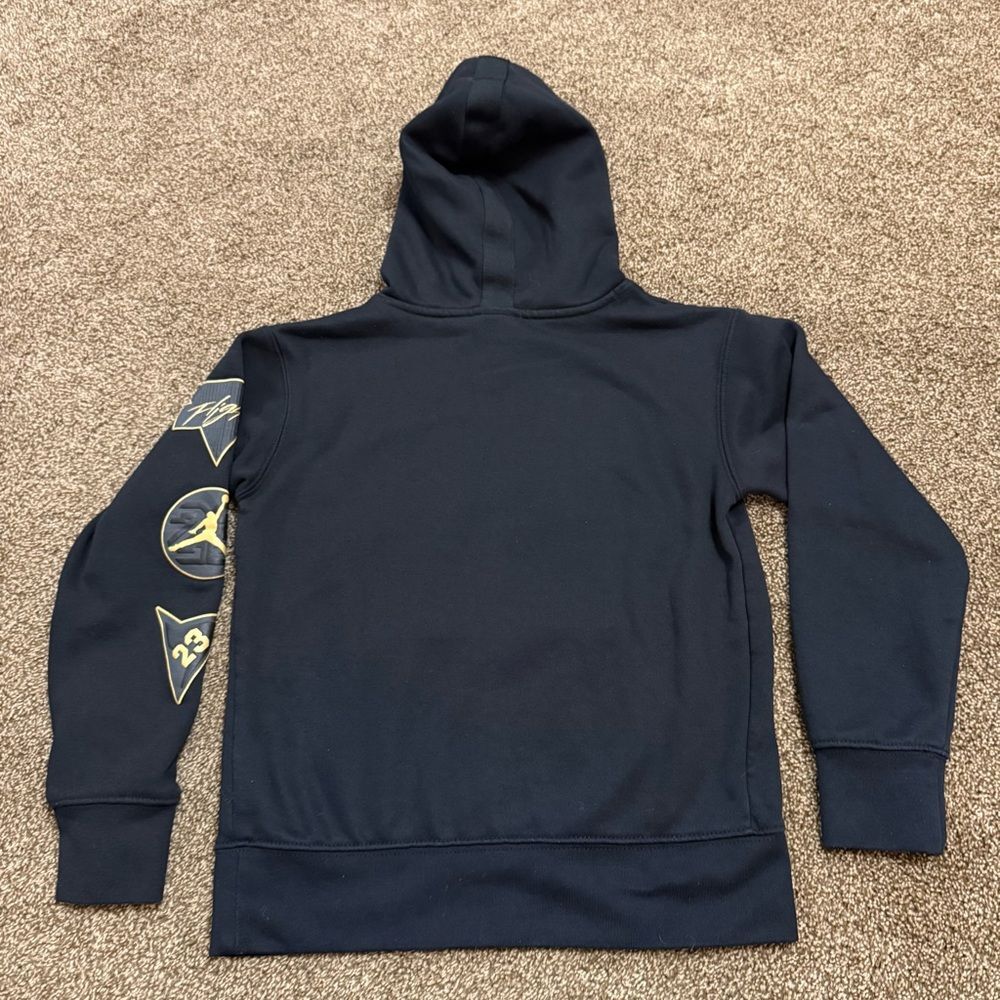 Jordan Boys Hoodie Youth Small 8–10 Black Pullover Jumpman Take Flight Patches - Picture 4 of 7